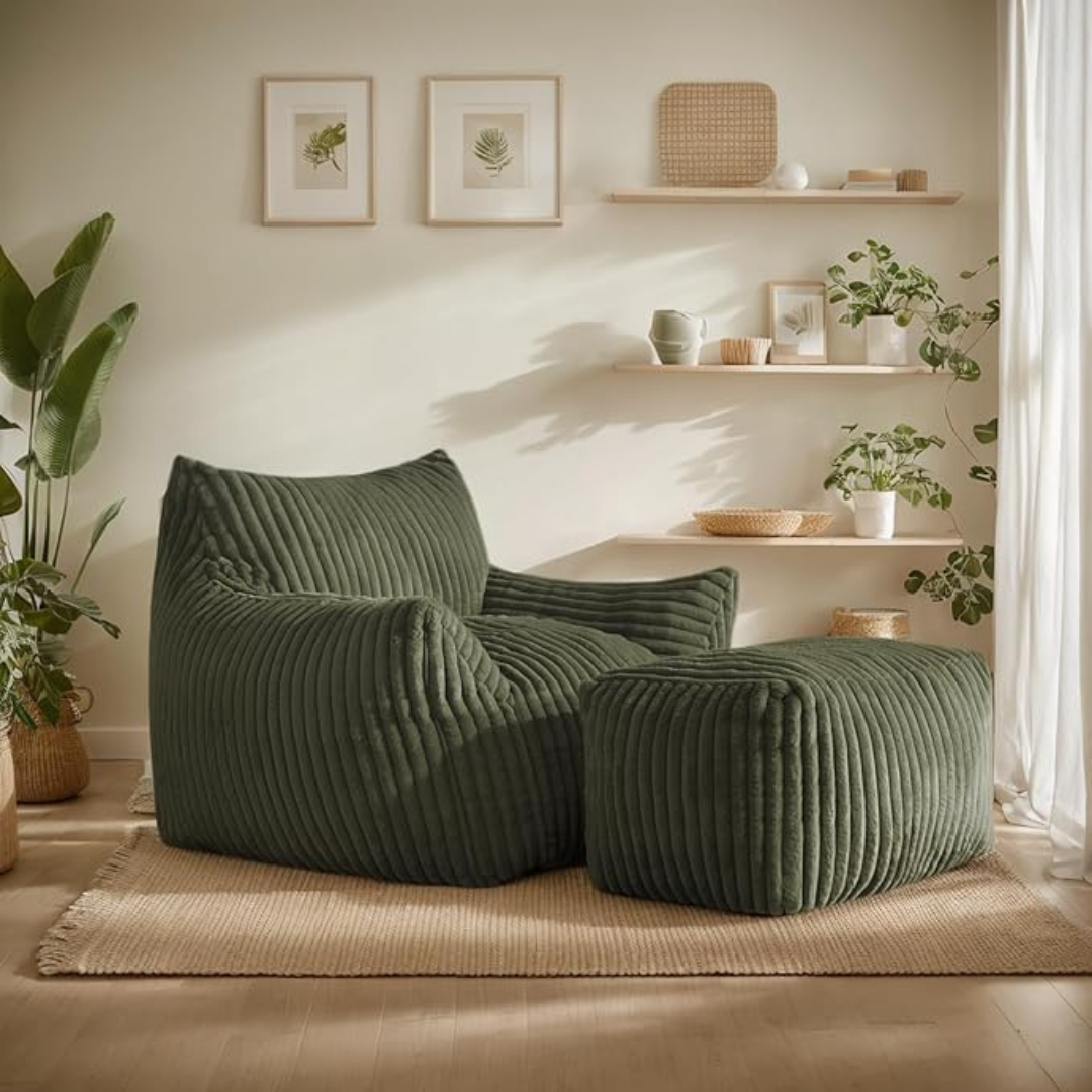 ™Aloria | כיסא בינג בג ענק – רך, קצף זיכרון, מושלם לגיימינג וקריאה