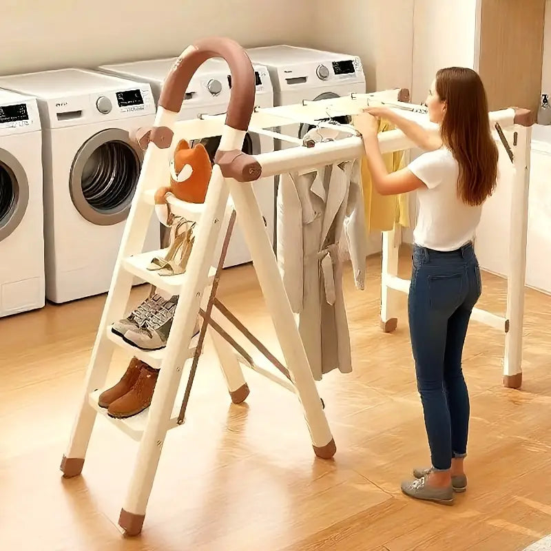 ™Dryzen | מתקן ייבוש בגדים מתקפל 4 שלבים – סולם דו-שימושי, חוסך מקום ועמיד מפלדה