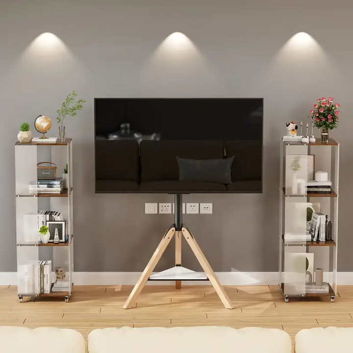 ™Twivaro | ארון אחסון מודרני מסתובב – 4 קומות עם מדפים 360°, ספרייה צרה ועמידה