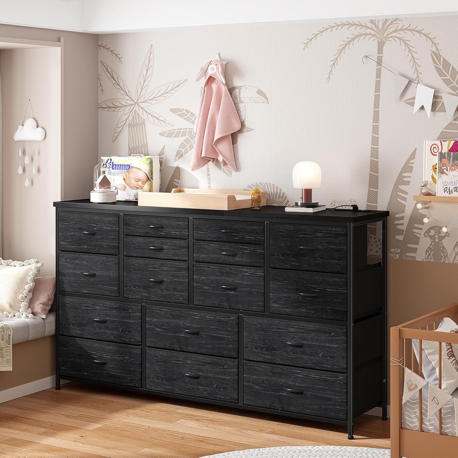 ™Armonia | קונסולת טלוויזיה מודרנית, 16 מגירות אחסון, מתכת ועץ יציבים