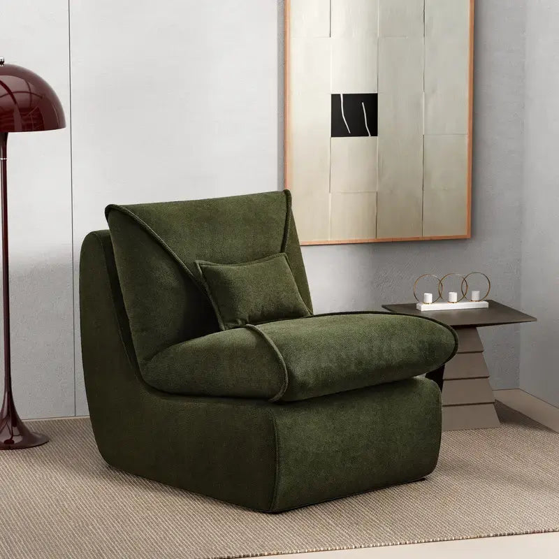 ™Clyron | כיסא נדנדה ארגונומי – ספת רביצה מרופדת עם בד שניל ותמיכת קצף